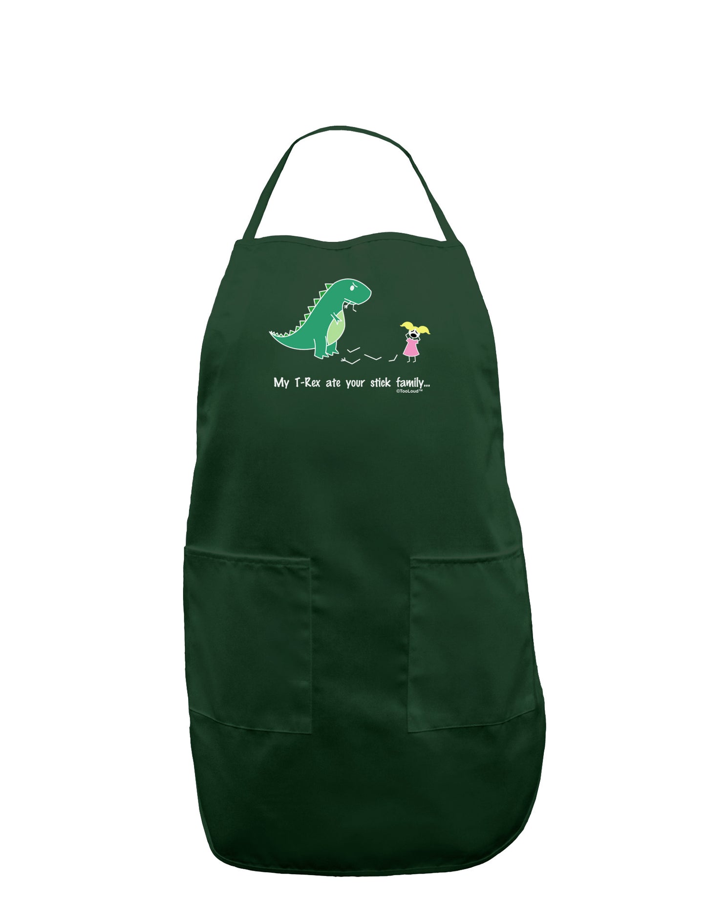 My T-Rex Ate Your Stick Family - Color Dark Adult Apron by TooLoud-Bib Apron-TooLoud-Hunter-One-Size-Davson Sales