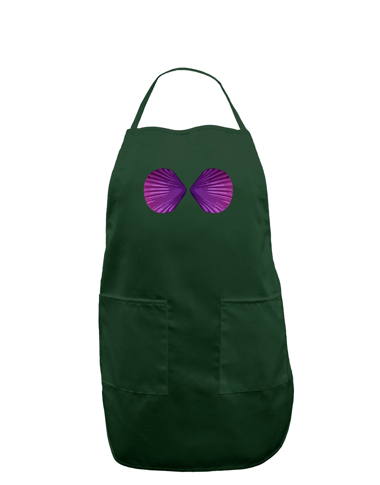 Mermaid Shell Bra Purple Dark Adult Apron by TooLoud-Bib Apron-TooLoud-Hunter-One-Size-Davson Sales
