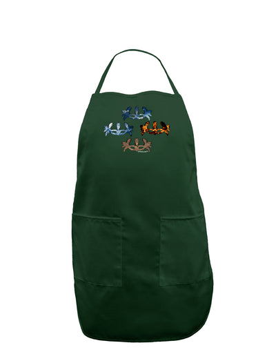 Four Elemental Masquerade Masks Dark Adult Apron by TooLoud-Bib Apron-TooLoud-Hunter-One-Size-Davson Sales