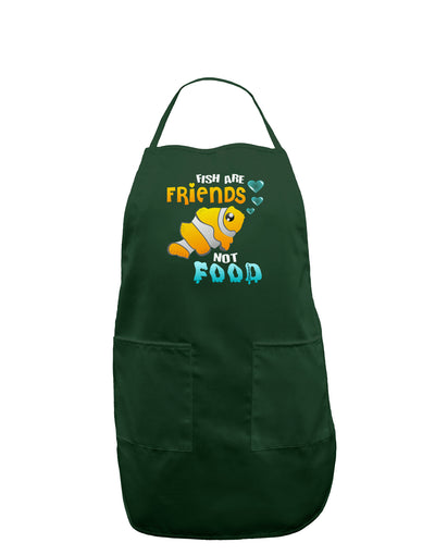 Fish Are Friends Not Food Dark Adult Apron-Bib Apron-TooLoud-Hunter-One-Size-Davson Sales