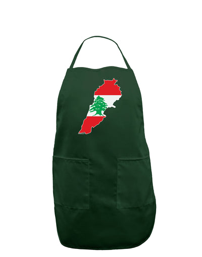 Lebanon Flag Silhouette Dark Adult Apron-Bib Apron-TooLoud-Hunter-One-Size-Davson Sales