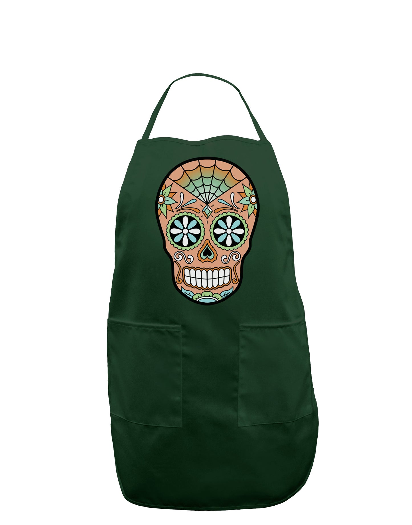 Version 6 Copper Patina Day of the Dead Calavera Dark Adult Apron-Bib Apron-TooLoud-Hunter-One-Size-Davson Sales
