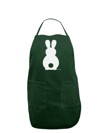 Cute Bunny Silhouette with Tail Dark Adult Apron by TooLoud-Bib Apron-TooLoud-Hunter-One-Size-Davson Sales