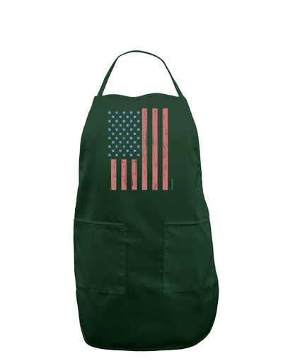 Red and Blue Stamp Style American Flag - Distressed Dark Adult Apron by TooLoud-Bib Apron-TooLoud-Hunter-One-Size-Davson Sales