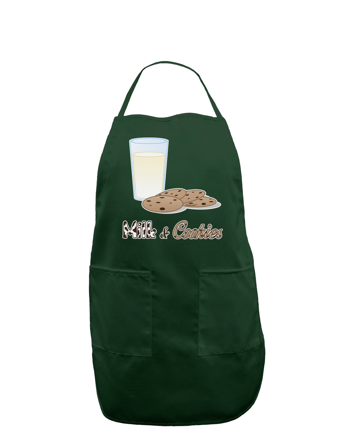 Milk and Cookies Design Text Dark Adult Apron-Bib Apron-TooLoud-Hunter-One-Size-Davson Sales