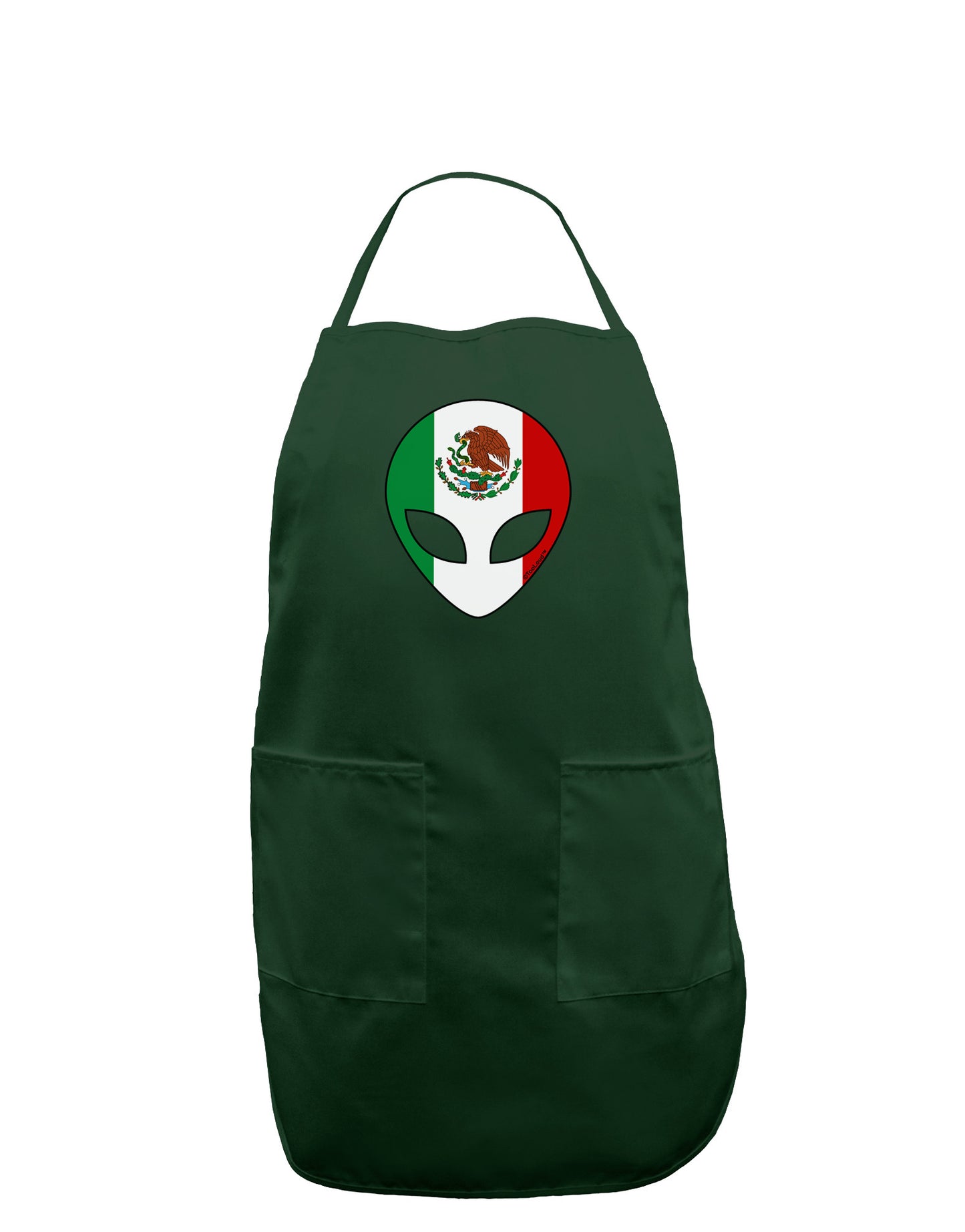 Mexican Flag Extraterrestrial Dark Adult Apron-Bib Apron-TooLoud-Hunter-One-Size-Davson Sales