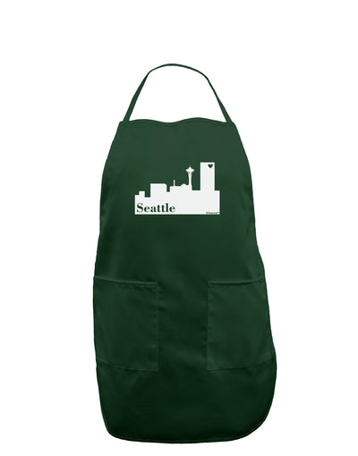 Seattle Skyline with Space Needle Dark Adult Apron by TooLoud-Bib Apron-TooLoud-Hunter-One-Size-Davson Sales