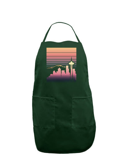 Seattle Skyline Sunrise Dark Adult Apron-Bib Apron-TooLoud-Hunter-One-Size-Davson Sales