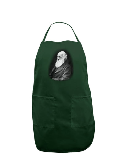 Charles Darwin Black and White Dark Adult Apron by TooLoud-Bib Apron-TooLoud-Hunter-One-Size-Davson Sales