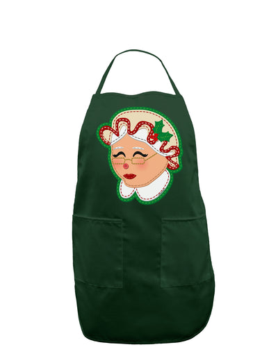 Cute Mrs Claus Face Faux Applique Dark Adult Apron-Bib Apron-TooLoud-Hunter-One-Size-Davson Sales