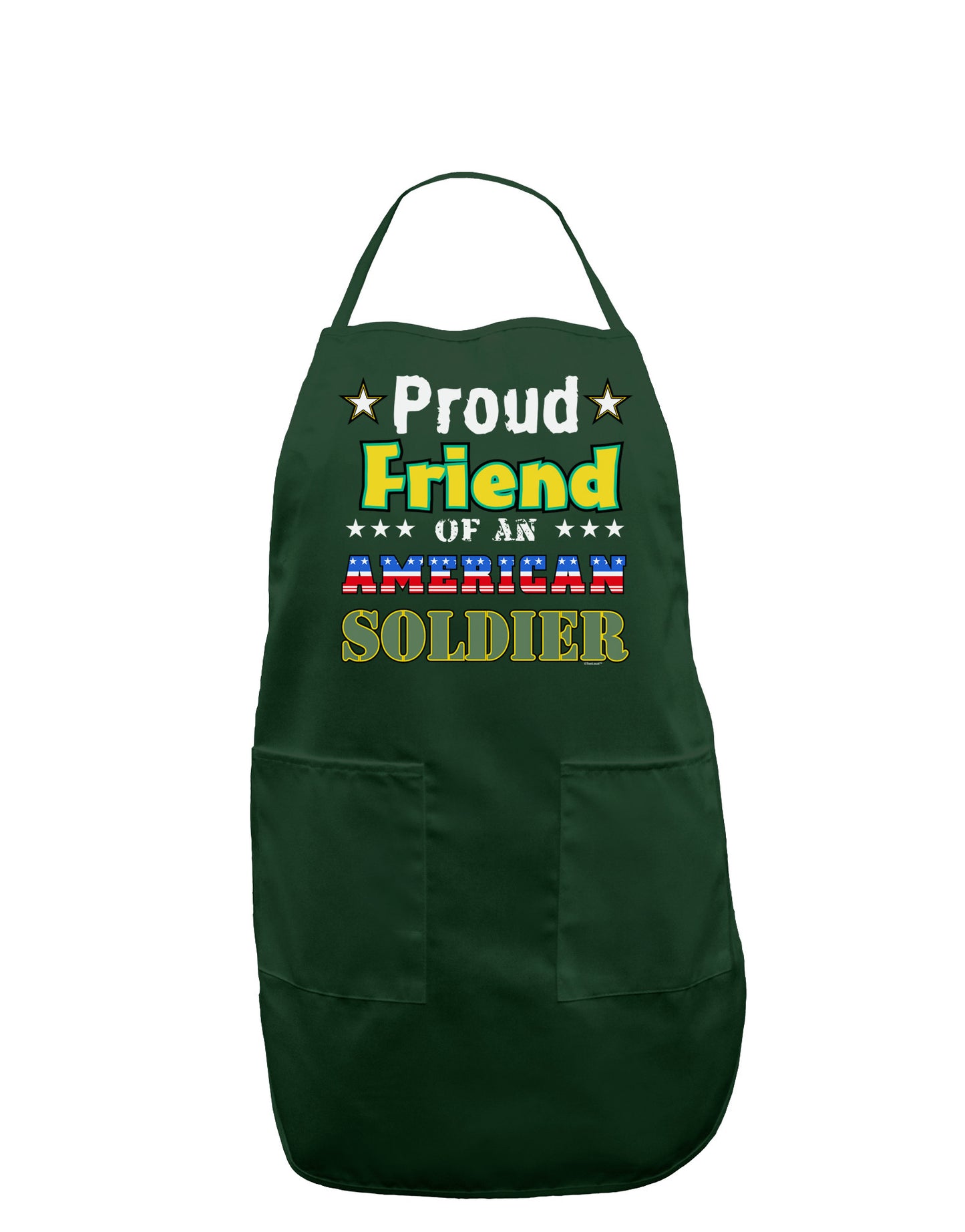 Proud Friend of an American Soldier Dark Adult Apron-Bib Apron-TooLoud-Hunter-One-Size-Davson Sales
