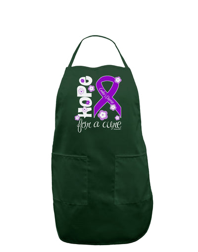 Hope for a Cure - Purple Ribbon Crohn’s Disease - Flowers Dark Adult Apron-Bib Apron-TooLoud-Hunter-One-Size-Davson Sales