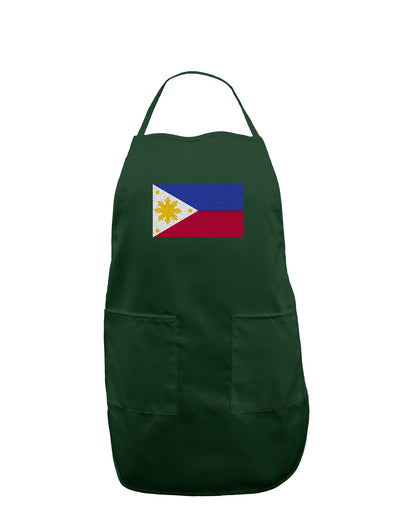 TooLoud Distressed Philippines Flag Dark Adult Apron-Bib Apron-TooLoud-Hunter-One-Size-Davson Sales