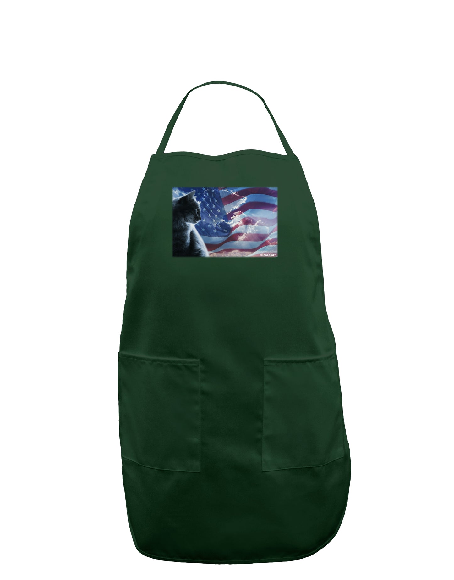 All American Cat Dark Adult Apron by TooLoud-Bib Apron-TooLoud-Hunter-One-Size-Davson Sales