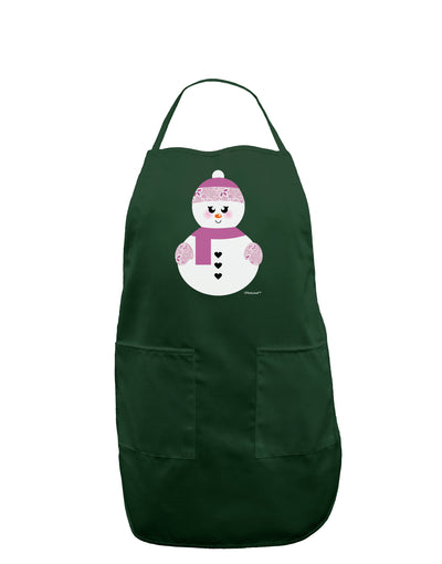 Cute Girl Snowman - Christmas Dark Adult Apron by TooLoud-Bib Apron-TooLoud-Hunter-One-Size-Davson Sales