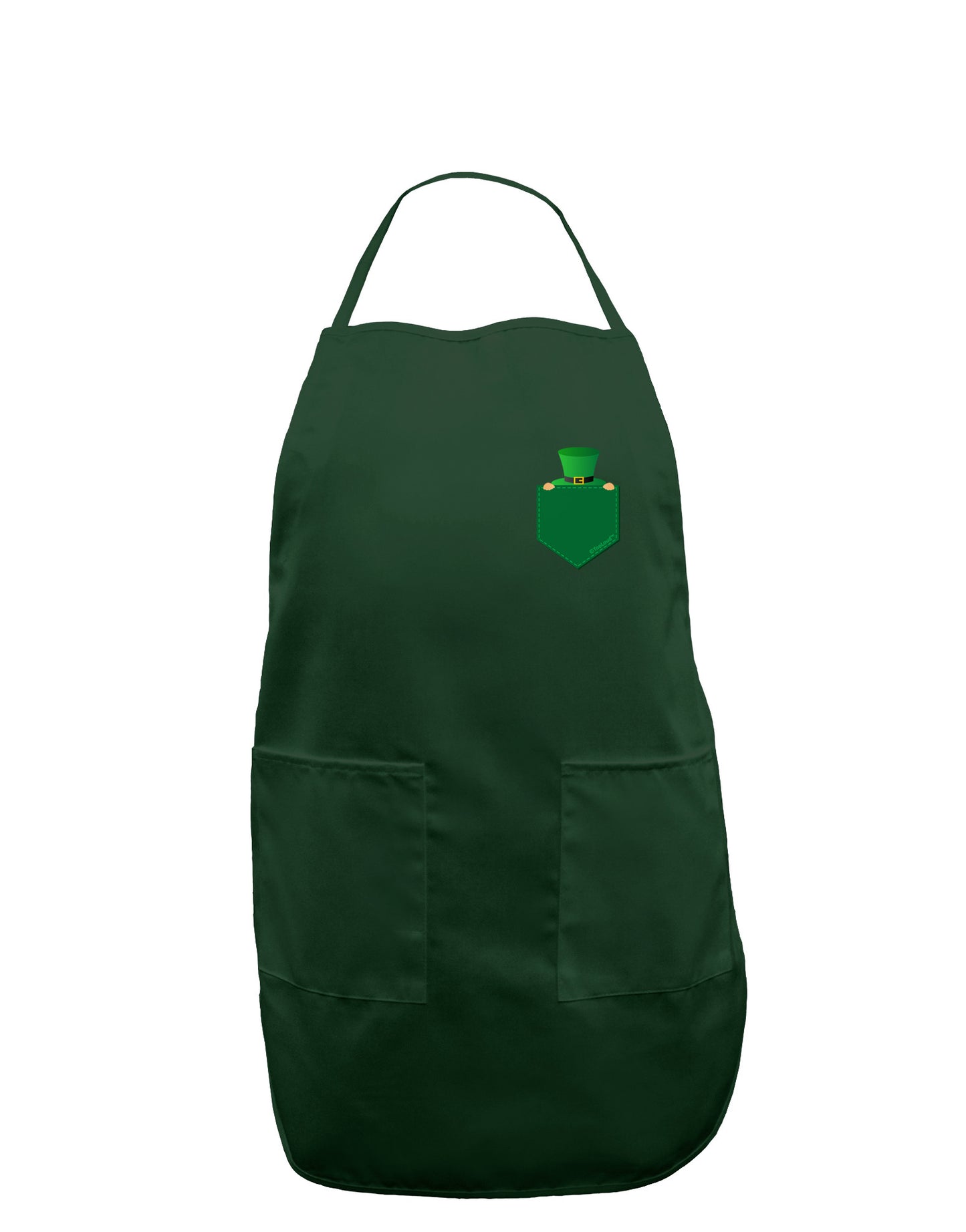 Leprechaun Peeking Out of Faux Pocket Dark Adult Apron by TooLoud-Bib Apron-TooLoud-Hunter-One-Size-Davson Sales
