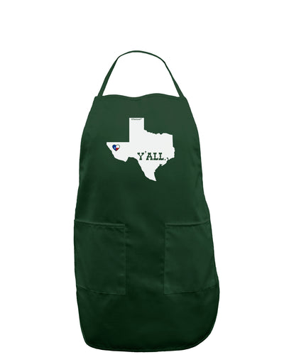 Texas State Y'all Design with Flag Heart Dark Adult Apron by TooLoud-Bib Apron-TooLoud-Hunter-One-Size-Davson Sales