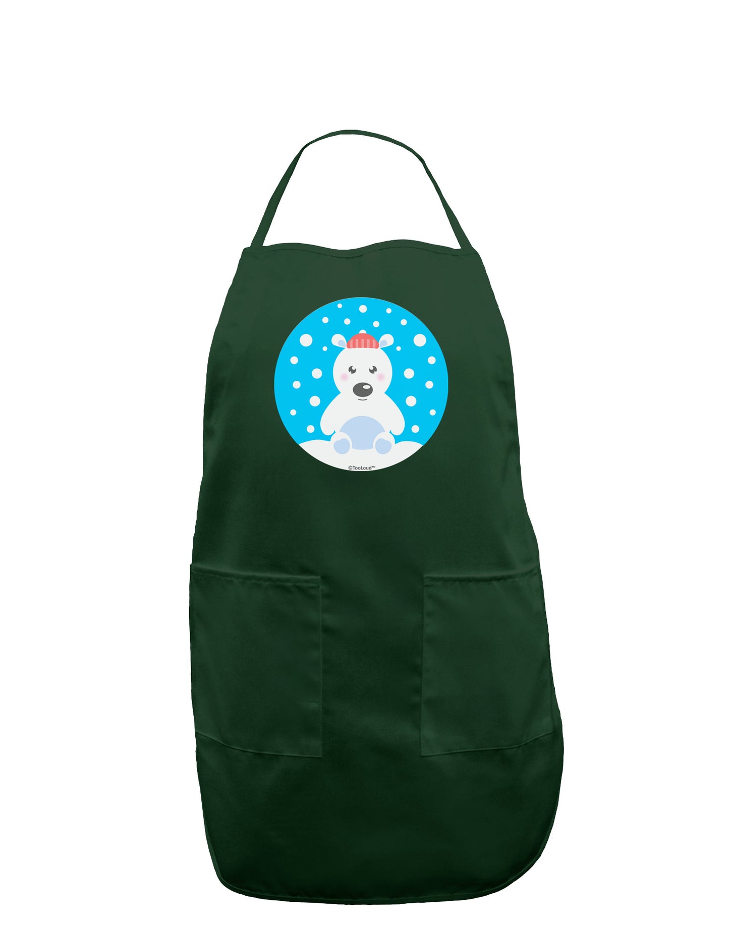 Cute Polar Bear - Christmas Dark Adult Apron by TooLoud-Bib Apron-TooLoud-Hunter-One-Size-Davson Sales