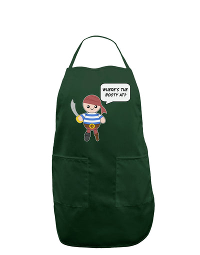 Where's the Booty At - Petey the Pirate Dark Adult Apron-Bib Apron-TooLoud-Hunter-One-Size-Davson Sales