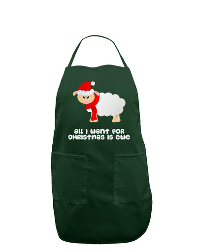 All I Want For Christmas Is Ewe Sheep Dark Adult Apron-Bib Apron-TooLoud-Hunter-One-Size-Davson Sales