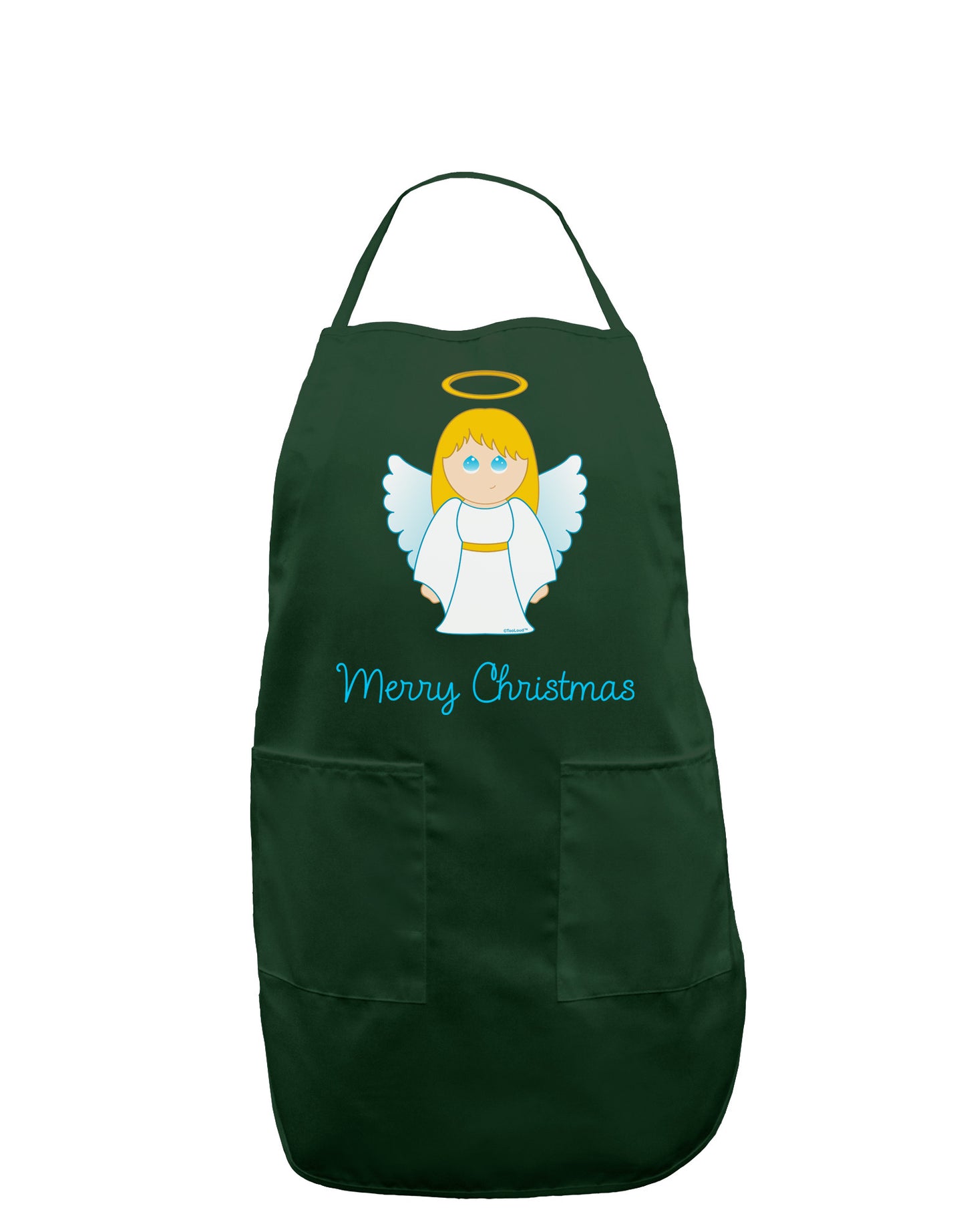 Merry Christmas Cute Angel Girl Dark Adult Apron-Bib Apron-TooLoud-Hunter-One-Size-Davson Sales
