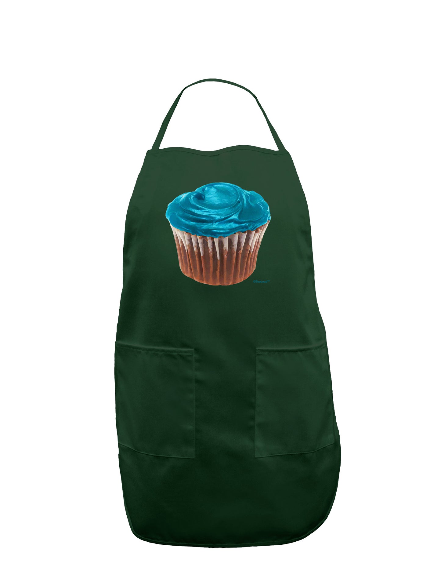 Giant Bright Turquoise Cupcake Dark Adult Apron by TooLoud-Bib Apron-TooLoud-Hunter-One-Size-Davson Sales