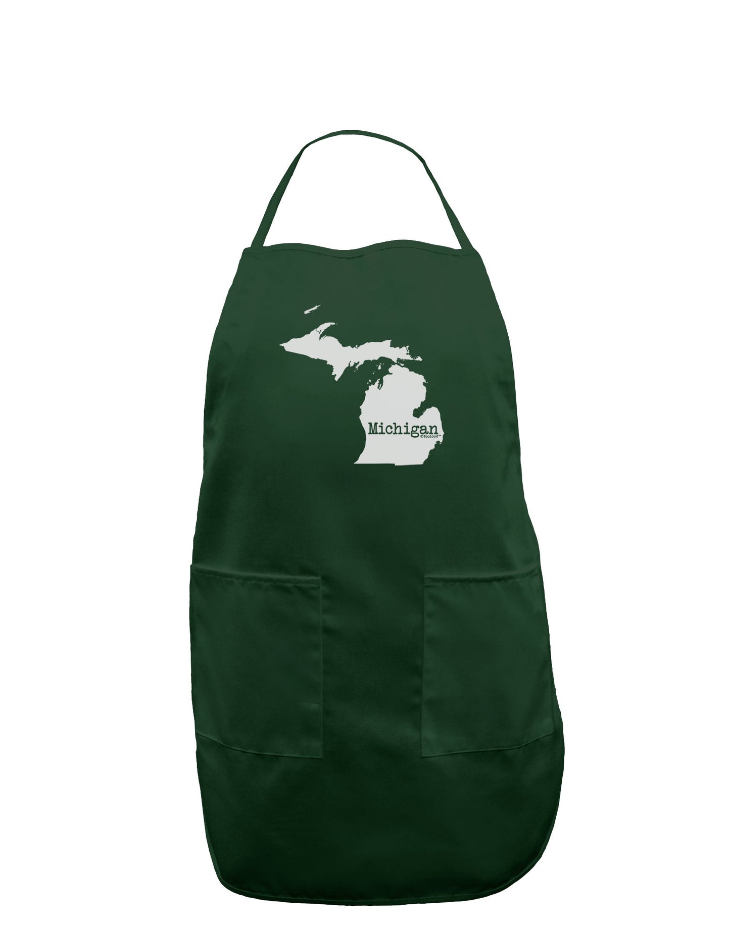Michigan - United States Shape Dark Adult Apron-Bib Apron-TooLoud-Hunter-One-Size-Davson Sales