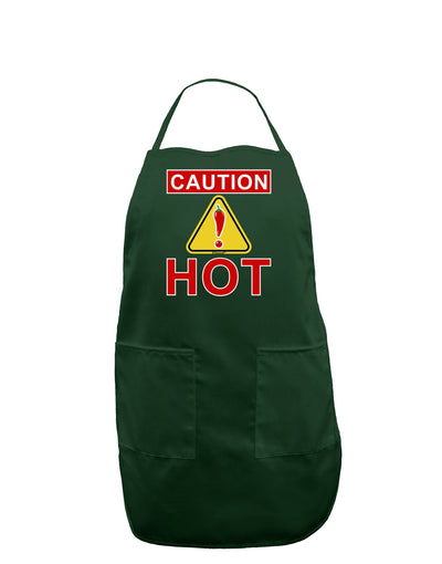 Caution Hot Chili Pepper Sign Dark Adult Apron-Bib Apron-TooLoud-Hunter-One-Size-Davson Sales