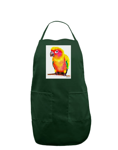 Sun Conure Parrot Watercolor Dark Adult Apron-Bib Apron-TooLoud-Hunter-One-Size-Davson Sales