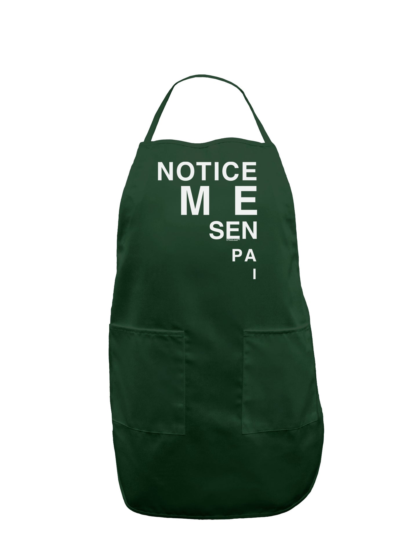 Notice Me Senpai Triangle Text Dark Adult Apron-Bib Apron-TooLoud-Hunter-One-Size-Davson Sales