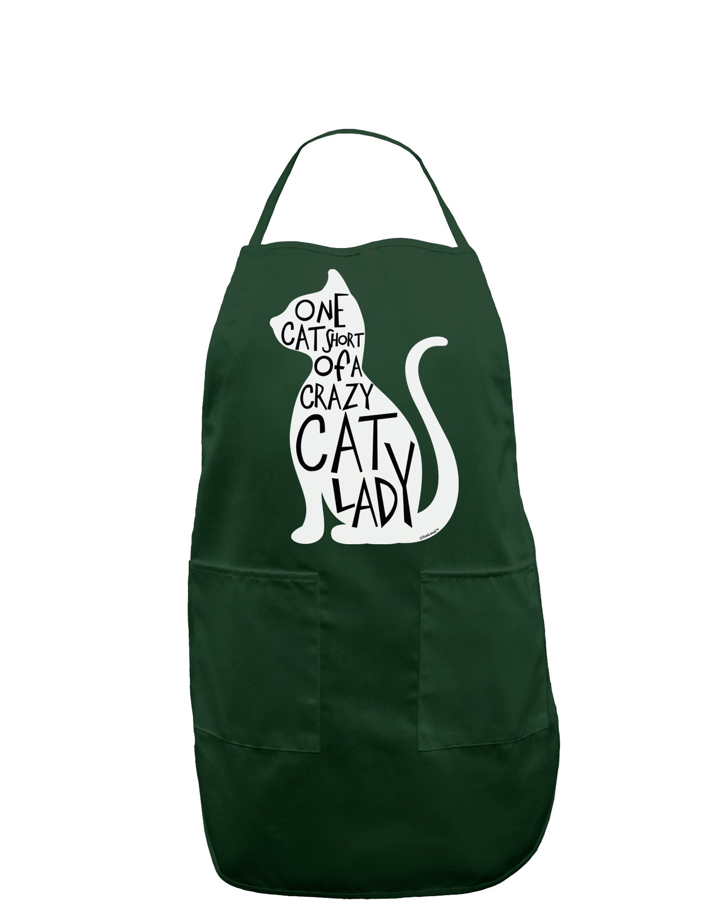 One Cat Short Of A Crazy Cat Lady Dark Adult Apron-Bib Apron-TooLoud-Hunter-One-Size-Davson Sales