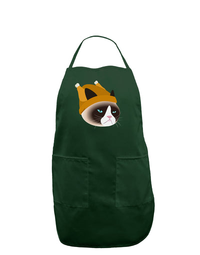 Disgruntled Cat Wearing Turkey Hat Dark Adult Apron by-Bib Apron-TooLoud-Hunter-One-Size-Davson Sales