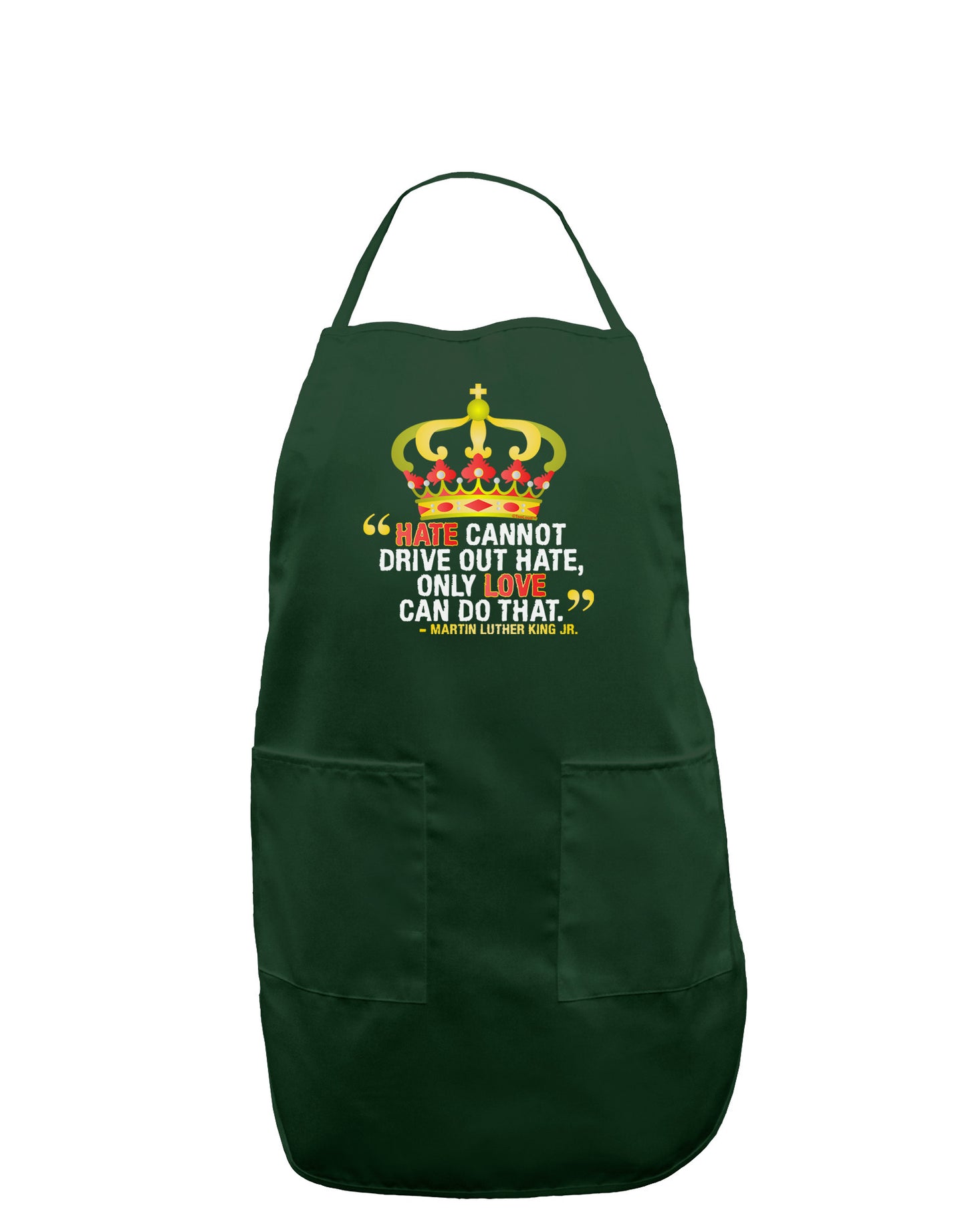 MLK - Only Love Quote Dark Adult Apron-Bib Apron-TooLoud-Hunter-One-Size-Davson Sales