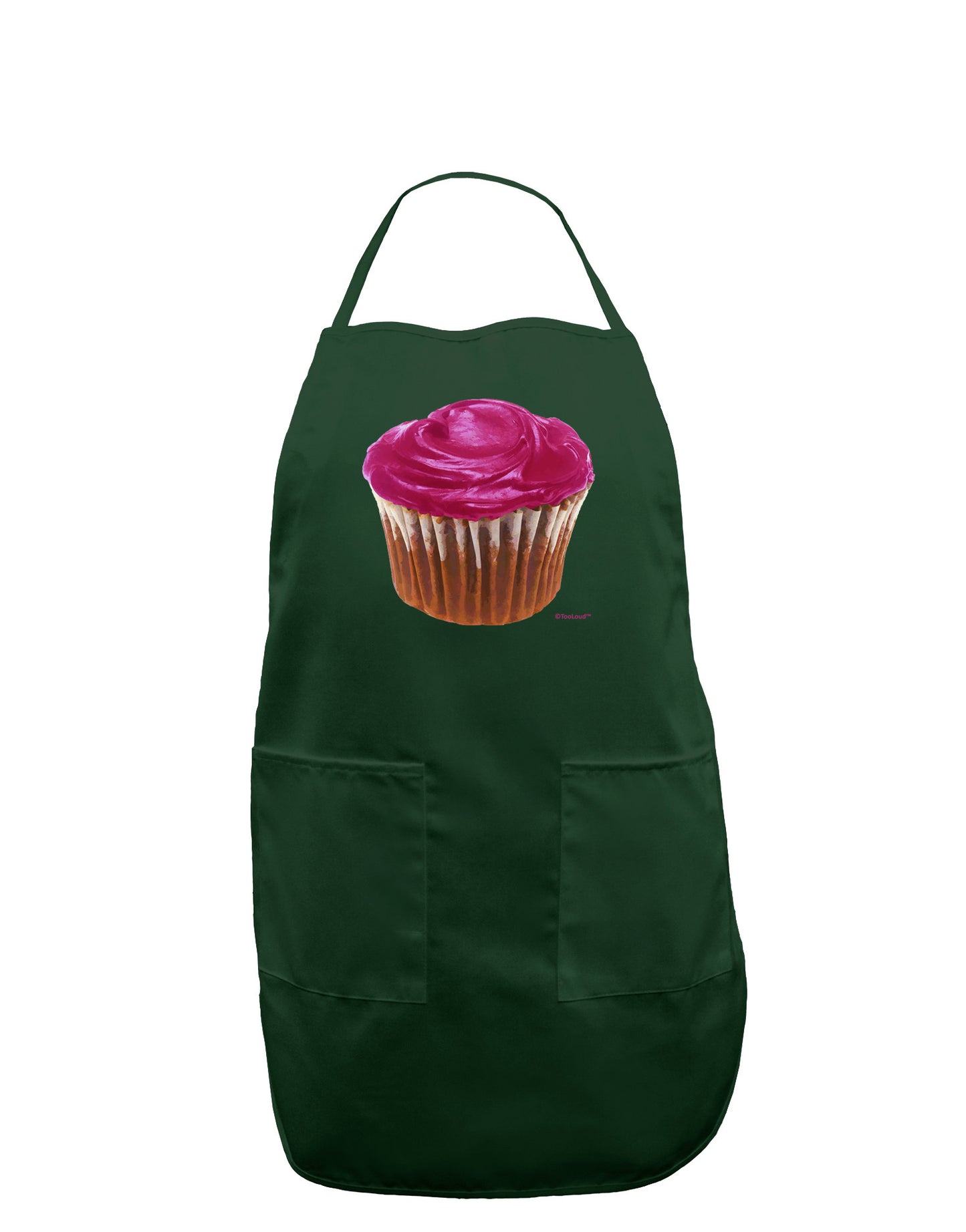 Giant Bright Pink Cupcake Dark Adult Apron by TooLoud-Bib Apron-TooLoud-Hunter-One-Size-Davson Sales