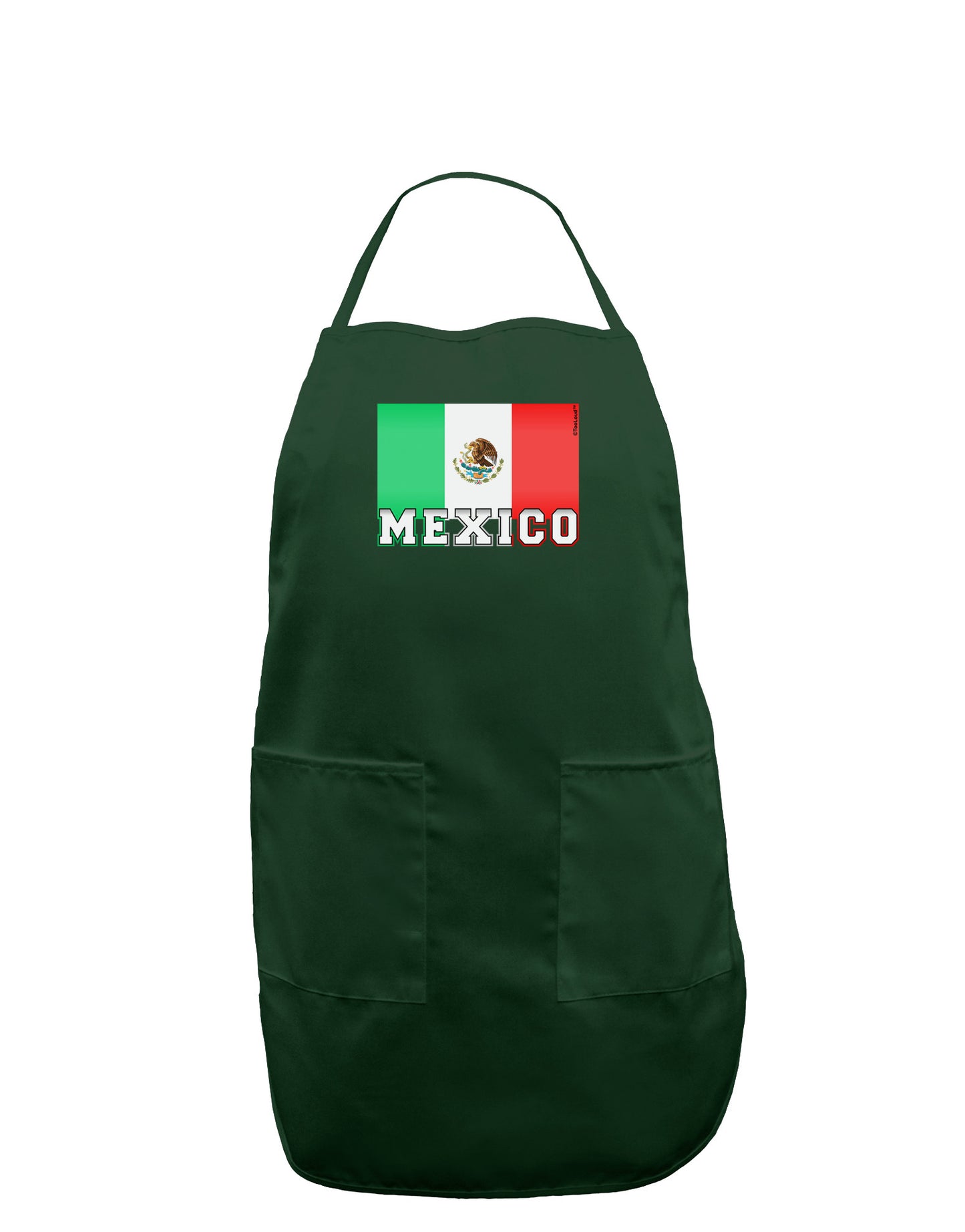 Mexico Flag Dark Dark Adult Apron-Bib Apron-TooLoud-Hunter-One-Size-Davson Sales