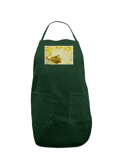 Bullfrog In Watercolor Dark Adult Apron by TooLoud-Bib Apron-TooLoud-Hunter-One-Size-Davson Sales