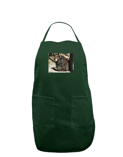 Sad Black Bear Dark Adult Apron-Bib Apron-TooLoud-Hunter-One-Size-Davson Sales