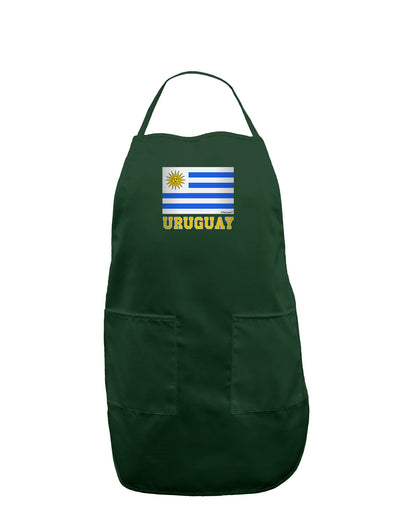 Uruguay Flag Dark Dark Adult Apron-Bib Apron-TooLoud-Hunter-One-Size-Davson Sales