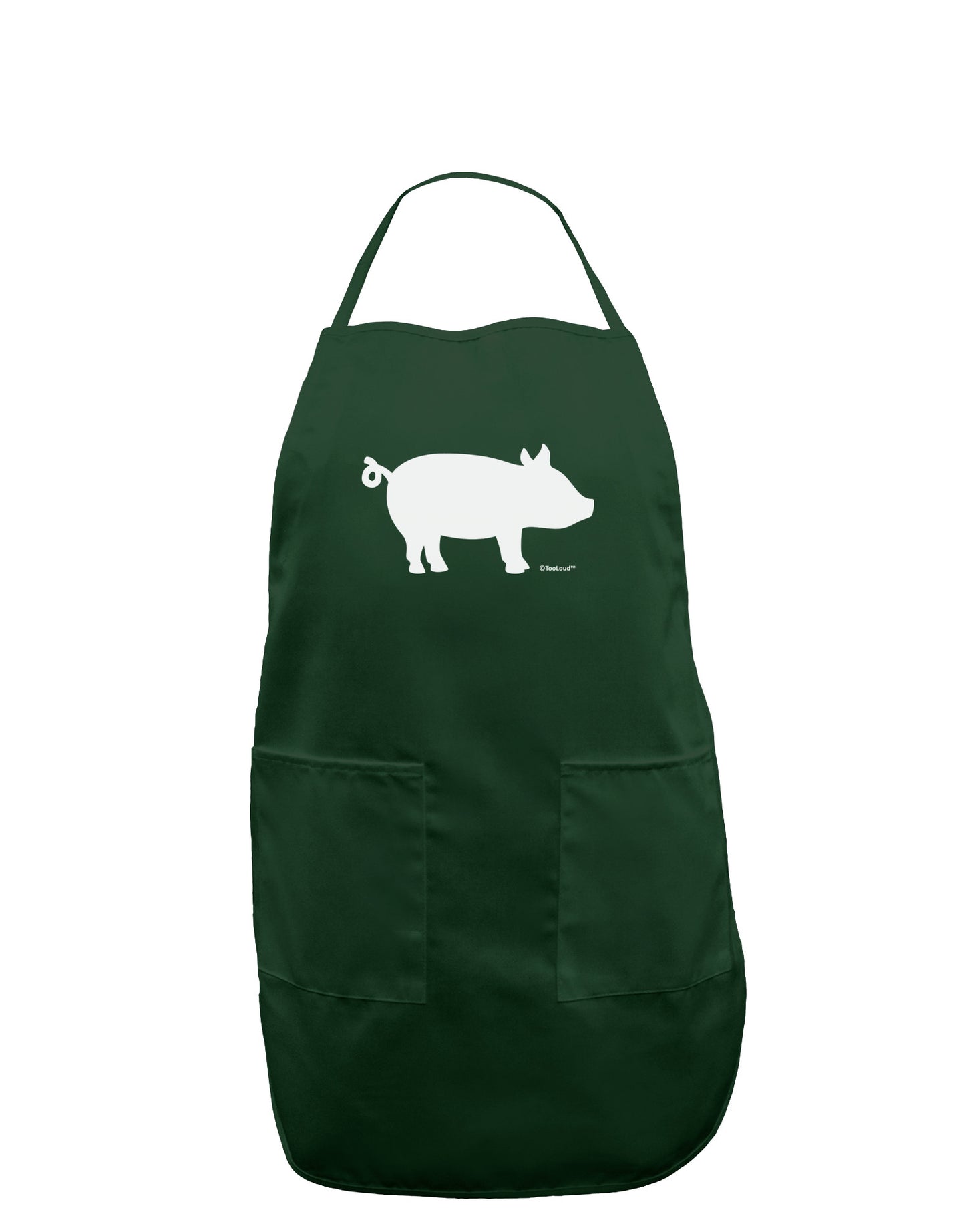 Pig Silhouette Design Dark Adult Apron by TooLoud-Bib Apron-TooLoud-Hunter-One-Size-Davson Sales