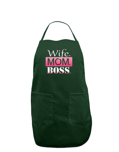 Wife Mom Boss Dark Adult Apron-Bib Apron-TooLoud-Hunter-One-Size-Davson Sales
