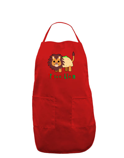 Cute Taco Lion Text Dark Adult Apron-Bib Apron-TooLoud-Red-One-Size-Davson Sales