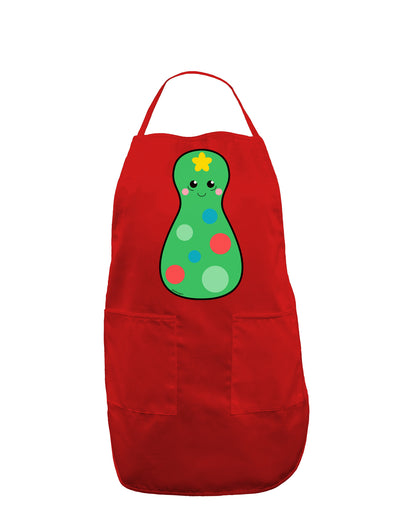 Cute Christmas Tree Matryoshka Nesting Doll Dark Adult Apron-Bib Apron-TooLoud-Red-One-Size-Davson Sales