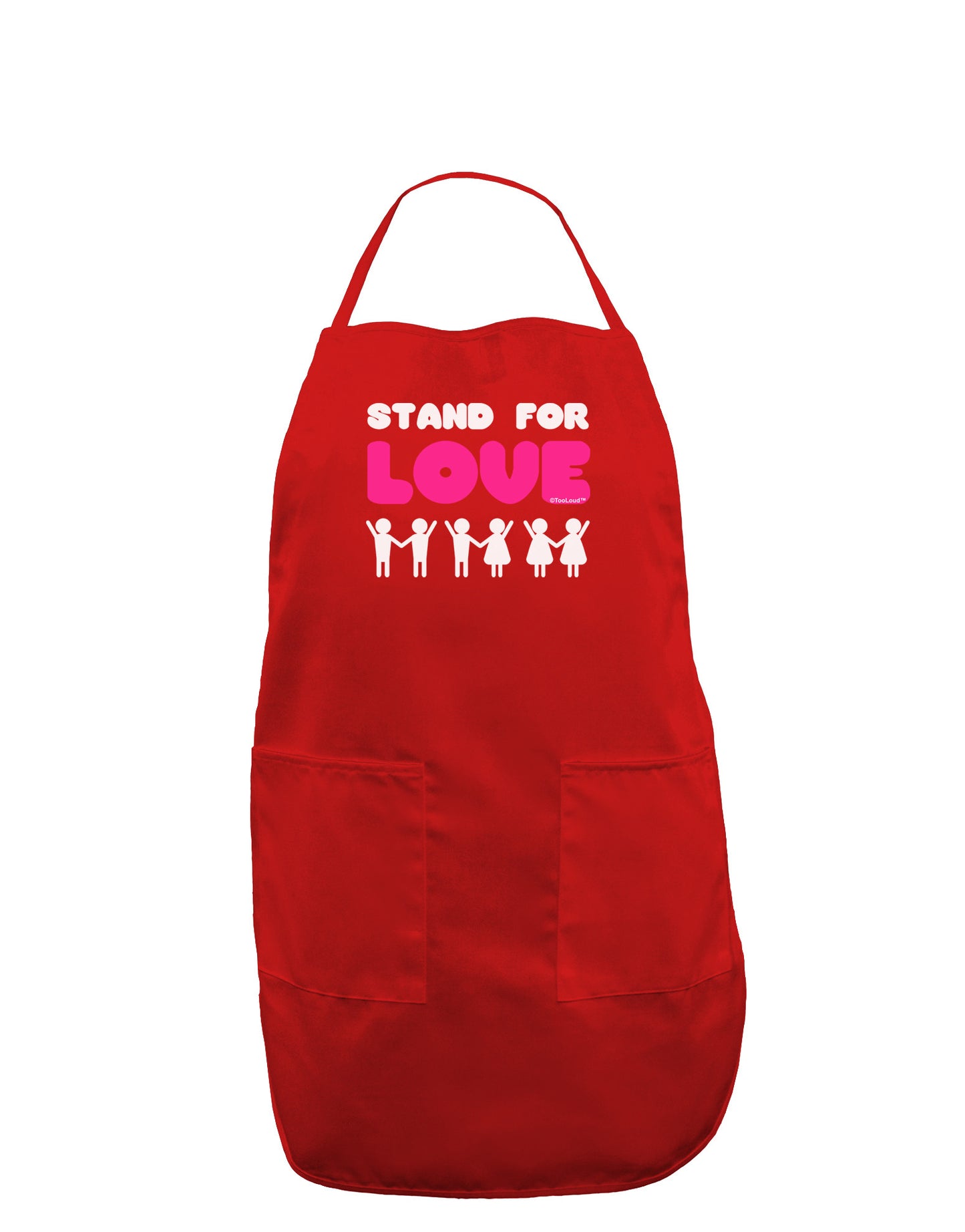 Stand For Love Pink Dark Adult Apron-Bib Apron-TooLoud-Red-One-Size-Davson Sales