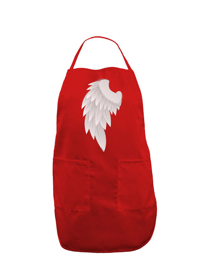 Single Left Angel Wing Design - Couples Dark Adult Apron-Bib Apron-TooLoud-Red-One-Size-Davson Sales