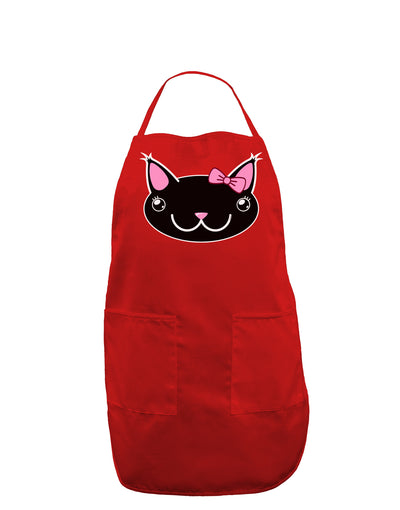 Kyu-T Head - Night Kawaia the Cute Girl Critter Dark Adult Apron-Bib Apron-TooLoud-Red-One-Size-Davson Sales