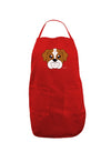 Cute Bulldog - Red Dark Adult Apron by TooLoud-Bib Apron-TooLoud-Red-One-Size-Davson Sales