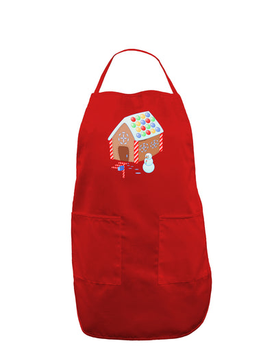 Little Gingerbread House Design #1 Dark Adult Apron by TooLoud-Bib Apron-TooLoud-Red-One-Size-Davson Sales