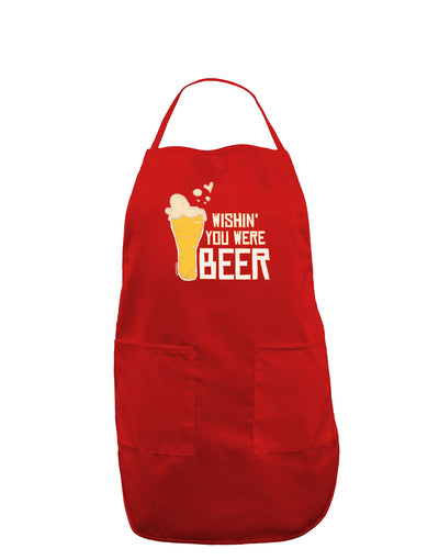 Wishin you were Beer Dark Dark Adult Apron-Bib Apron-TooLoud-Red-One-Size-Davson Sales