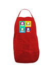 Clown Face Pop Art 2 Dark Adult Apron-Bib Apron-TooLoud-Red-One-Size-Davson Sales