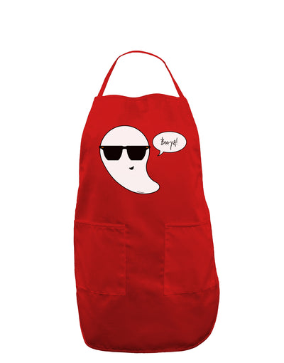 Boo Ya Cool Ghost Halloween Dark Adult Apron-Bib Apron-TooLoud-Red-One-Size-Davson Sales